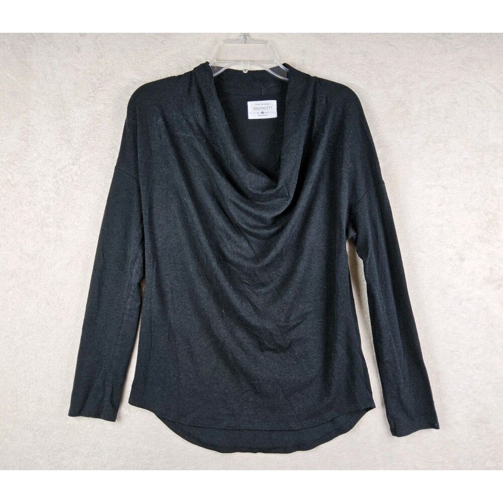 Southcott Women's Long Sleeve Cowl Neck Bamboo Blend Top Black Size M